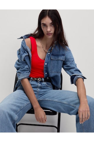 Marks & Spencer Pamuk Karışımlı Ribana Slim Fit Atlet Kırmızı