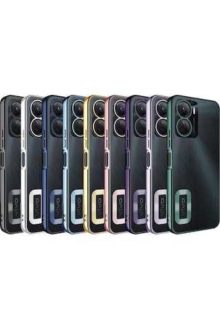 Goocamp Vivo Y16 Kılıf Kamera Korumalı Logo Gösteren Omega Kapak - Lacivert Lacivert