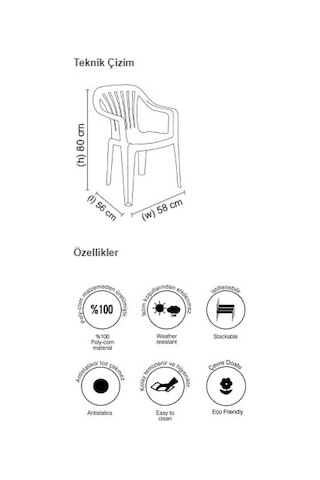 Papatya Tropik Koltuk - Plastik Bahçe Balkon Koltuğu Kahverengi
