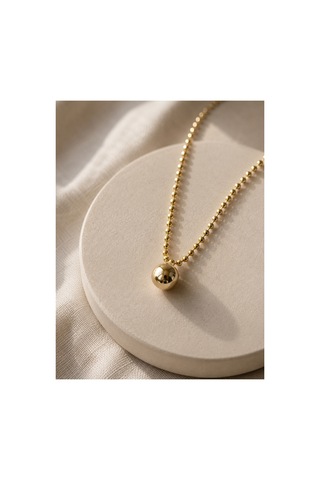 Démila Nola Gold Minimal Top Uçlu Paslanmaz Çelik Kolye Altın Altın