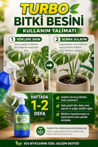 Turbo Bitki Besini Sprey Yaprak ve Kök Destekleyici 500 ml