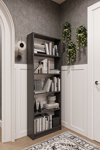 Asra Trend 5 Raflı Kitaplık K002 %100 MDF Modern Ofis Çalışma Odası Dosya Rafı Antrasit Gri