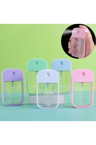 Mucit Home 1 Adet Renkli Dezenfektan Kolonya Çantaya Atmalık Sprey Şişesi