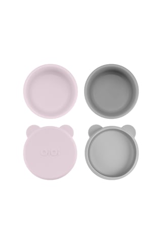 Silikon Kapaklı Mini Kase 2'li Mini Bites - Misty Lilac / Powder Grey