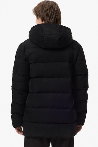 Lacoste Down Fill Mens Jacket Sabit Kapüşonlu Kaz Tüyü Erkek Fitilli Mont Siyah
