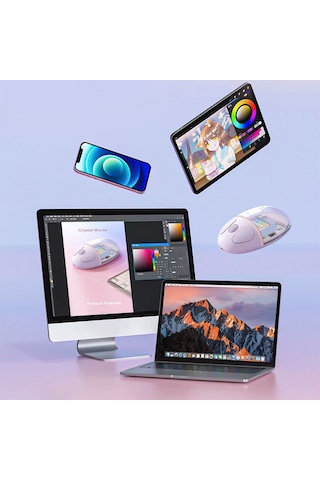 Cbtx Benwıs OT-CMS-WH Kristal 2.4 GHZ Kablosuz Bluetooth Mouse