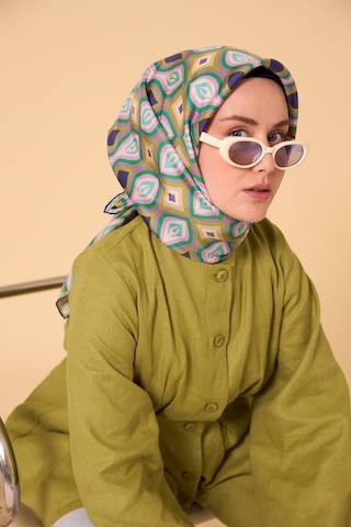 Twill İpek Eşarp 11470-15 Asit Yeşili, Mor, Butter Yellow, Turkuaz, Yeşil