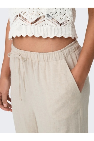 Only Onlsıesta Mw Pull-up Linen Bl Kadın Keten Pantolon 15322263 Bej