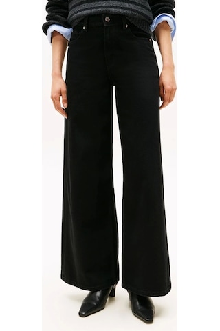 Tommy Hilfiger Siyah Denim 70'ler Stili Geniş Paça Yüksek Bel Kadın Jeans Ww0ww482541by Siyah