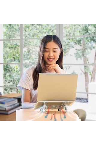 9068317361598 - Buffer Ayarlanabilir Dizüstü Destek Tabanı Tamamen Katlanabilir Taşınabilir Laptop Yükseltici