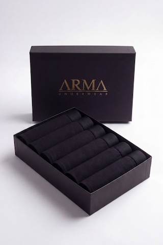 Arma Yıldız Erkek Premium Bambu Siyah Boxer 6'lı Hediye Kutulu Damat Bohçası Ve Çeyiz Seti Siyah-6