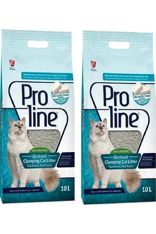 Proline Marsilya Sabunu Kokulu Bentonit Kedi Kumu 2 x 10 L + Kürek