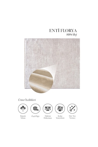Enti Florya 8104 Bej Halı - Dokulu Modern Minimal Mutfak Halısı