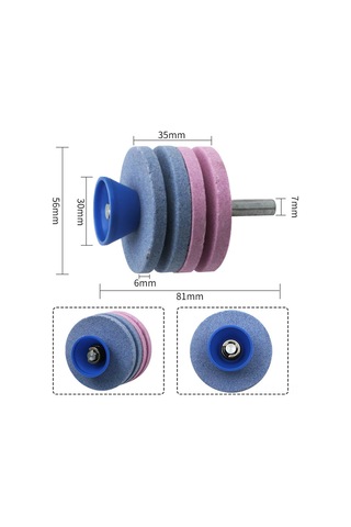 Samdoo Yeni 4 Katlı Çim Biçme Makinesi Bileyici - Dayanıklı Ve Pratik Endüstriyel Taşlama Başlığı, Mavi + Pembe