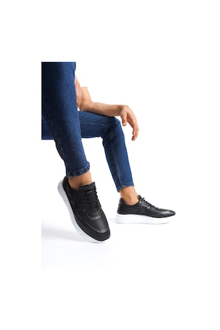 Mubiano Hakiki Deri Mbknt2090-s Erkek Siyah Sneaker & Spor Ayakkabı Siyah