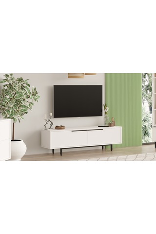 Yurudesign Ocean Tv Ünitesi Sehpası Metal Ayaklı 160cm Beyaz On1-w