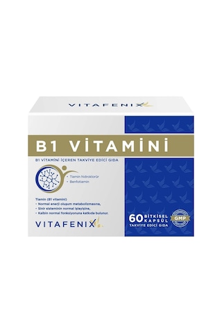 Vitafenix Vitamin B1 25mg Tiamin Ve Benfotiamin 60 Bitkisel Kapsül