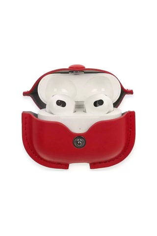 Newface Apple Uyumlu AirPods 3 3.nesil Çanta Deri Kılıf - Kırmızı Çok Renkli