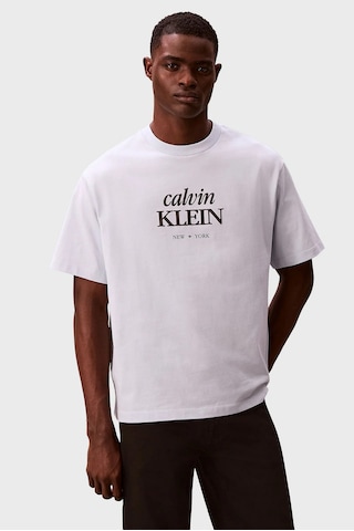 Calvin Klein Lv04rf818g Diamond Grap Erkek Tişört Beyaz