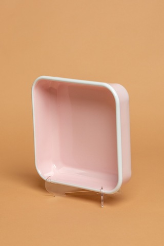 Rosa Di Verona Emaye Kare Pembe Fırın Kabı Ebutay Pembe