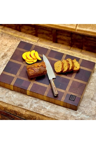 Kaf Ahşap Kesme Tahtası Kesme Tahtası Sapelli End-grain Large