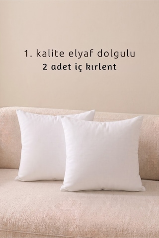 2'li İç Kırlent Silikon Elyaf Dolgulu Koltuk Kırlenti İç Yastık Dolgusu Kırlent İçi 45x45 Cm 45 x 45