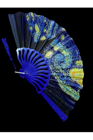 Yelpaze Vincent Van Gogh'un Yıldızlı Gece Görselli