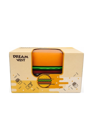 Dream Vest Üç Katlı Hamburger Çelik Beslenme Kutusu 1360ml Turuncu U