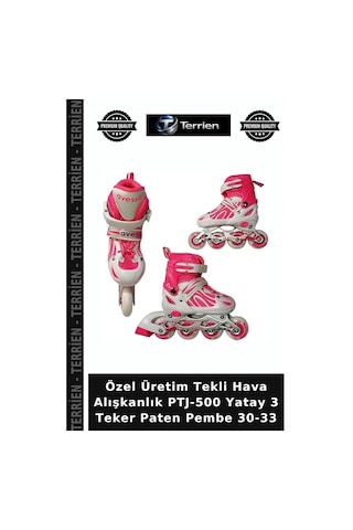 Özel Üretim Tekli Hava Alışkanlık Ptj-500 Yatay 3 Teker Paten Pembe 30-33