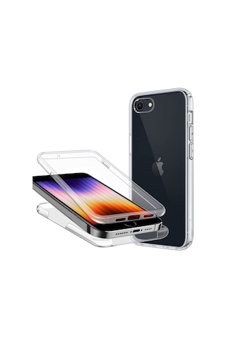Teknomoda Apple Uyumlu iPhone Se 2020 360 Derece Kilif Seffaf Silikon Ön Arka 434927234