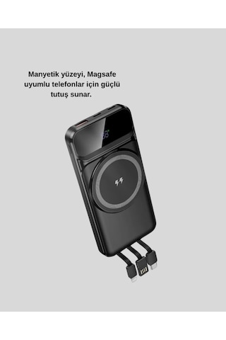 Kablosuz 15w Şarj Destekli 10000 Mah Taşınabilir Powerbank Hızlı Şarj Özellikli Diğer
