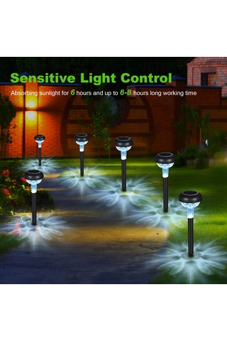 Tomshine 6 Adet Led'ler Dış Mekan Güneş Enerjili Lamba Beyaz