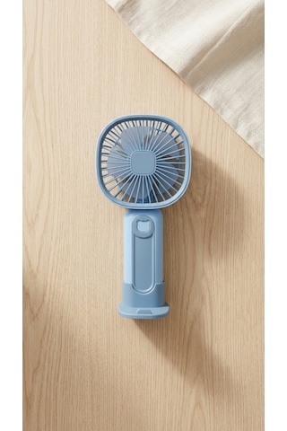 Mini El Fanı Mavi Kompakt Tasarımlı, Usb Şarjlı Güçlü Taşınabilir Vantilatör Fan-pl114m