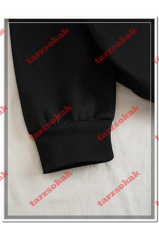 Startmore Tarzsokak Deniz Biyolojisi Kaplumbağa Baskılı Sweatshirt Erkekler İçin Bisiklet Yaka Günlük Kazaklar Po Siyah
