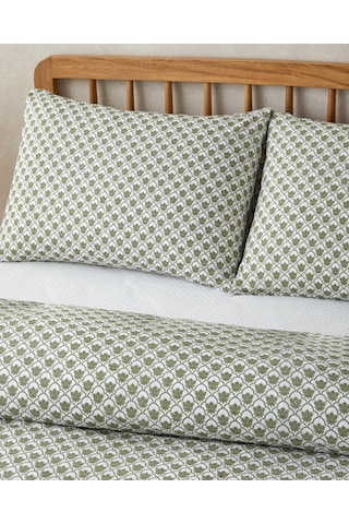 English Home Chic Bloom Kolay Ütülenir Çarşaflı Çift Kişilik Nevresim Takımı 200x220 Cm Yeşil Yeşil