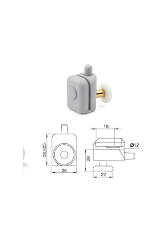 Ayrıntıshop Duşakabin Tekli Rulman Teker, Çap 22mm, Ay-419, 1 Adet