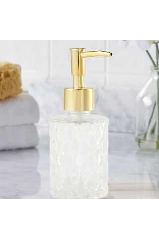 Xurunkeji Çok Amaçlı Mesa Sabunluk Kolay Temizlenebilir Cam Sabun Pompası Dağıtıcı Mutfak Ve Banyo İçin Mükemmel Altın Altın