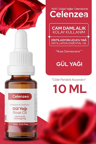Tr Gül Yağı%100 Doğal Bitkisel Uçucu Yağ Rose Oil 10ml 0.3 ML
