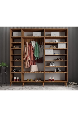 Açelya Portmanto Vestiyer Ceviz - Montaj Dahil 225cm M12