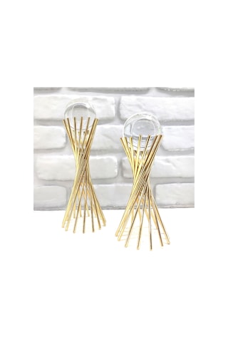 Gold Kaplama Metal 2'li Set Salon Burgu Kristal Cam Toplu Dekor 1 Takım