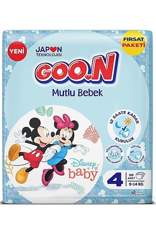 Goon Mutlu Bebek Bebek Bezi Beden:4 9-14kg Maxi 90 Adet 4 Numara