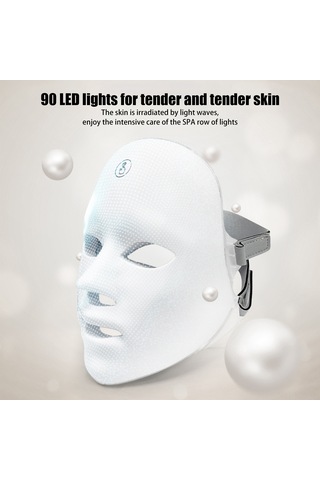 Gajeena 7 Renkli Led Işık Terapili Yüz Ve Boyun Maskesi - Cilt Onarımı Ve Yenileme Çok Renkli
