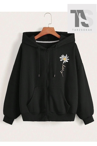 Adrift Papatya Hırka Unisex Siyah