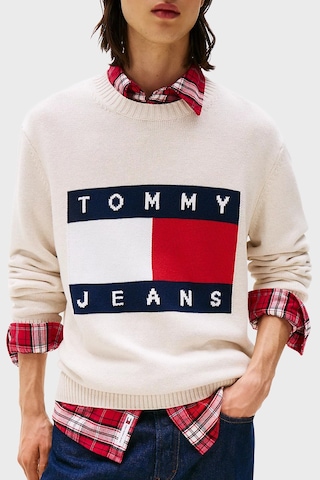 Tommy Jeans Erkek Kazak Dm0dm22105 Afn Bej Bej