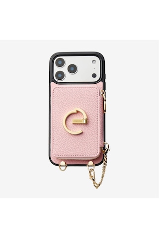 Kombinlenebilir - Apple Uyumlu iPhone 17 Pro Max Uyumlu Magsafe Özellikli Pu Deri Tasarım Kılıf - By Bera Lina Pembe