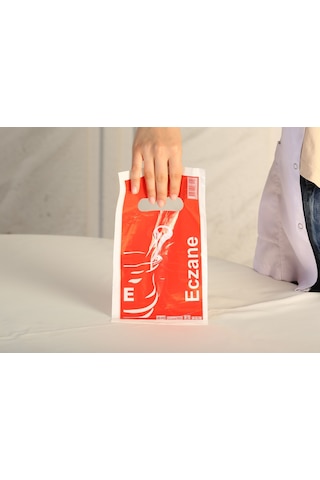 Eczane Poşeti Bio Kırmızı Havan 100'lü 15 x 25 CM