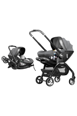 Merkür Bebe Onyx 2'si 1 Arada Oto Koltuğu Bebek Arabası Gri