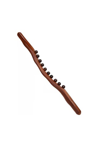 Mufunye Ev Ve Spor Salonu Kullanıma Uygun Ahşap Gövde Masaj Aleti - 20 Tane Taşlı Toplu Gövde Geliştirici Ve Rahatlatıcı Aşırı Dayanıklı Ahşap Malzeme Kahverengi