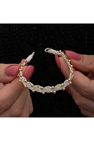 Premium 1000 Ayar İthal Gümüş Kazaziye Örgü Bileklik - 18 Cm 89539948