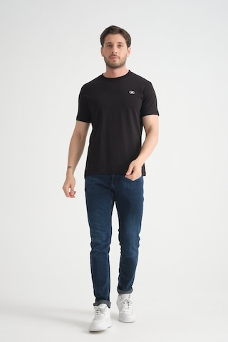 Shooter Sportwear Shooter Erkek T-shirt Nefes Alabilen Esnek Pamuklu Kumaş Regular Kalıp Minimal Logolu Siyah